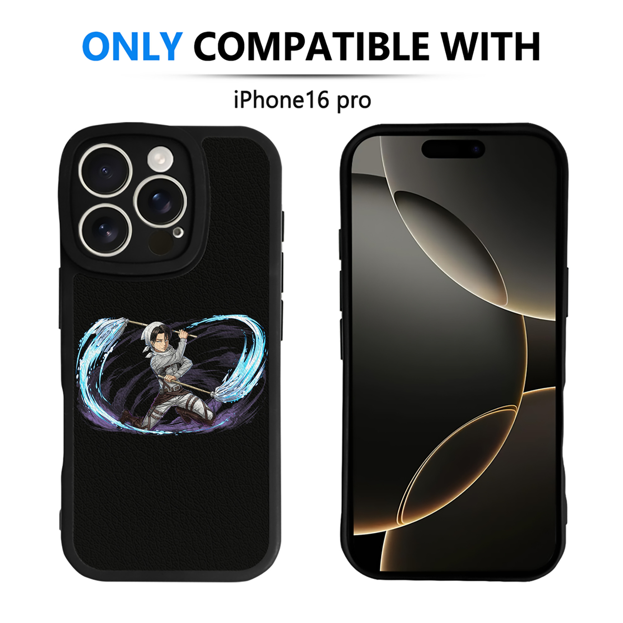 （画像用） 進撃の巨人 リヴァイ·アッカーマン Attack on Titan Levi Ackerman 【iPhone 16シリーズ対応】シリコンスマホケース（レザー調） 材質：シリコン